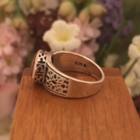 RARE Silpada Sterling Silver Red Stone Ring R1465 Size 7 - Picture 9 of 10